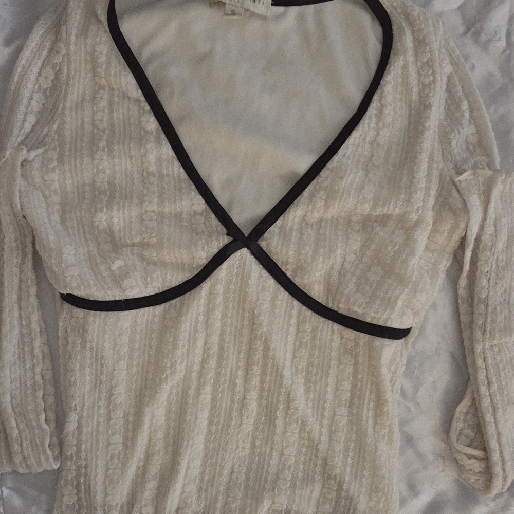Chic Cream and Black Women's Blouse
